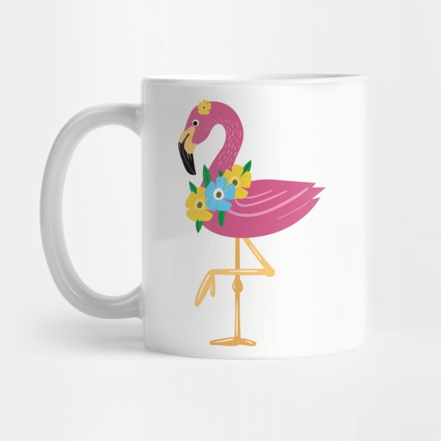 Awesome Floral Flamingo Queen Merch T-shirt and Accessories - ladies gift ideas by MIRgallery